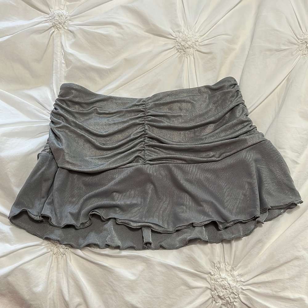 i am gia silver mini skirt